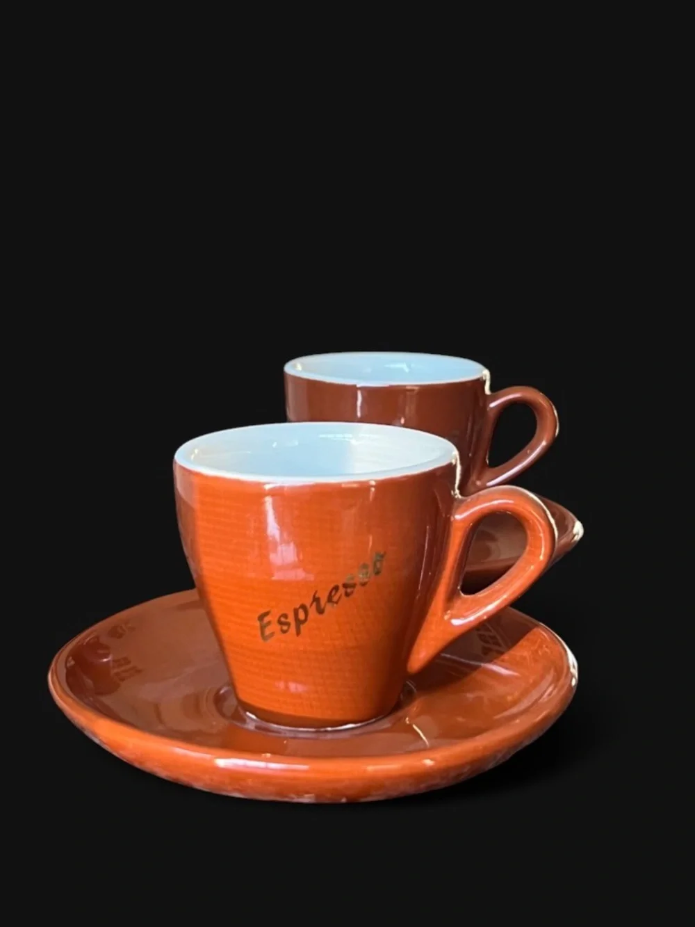 Set of 2 Vintage Nuova Point Espresso Cups and Saucers made in Italy